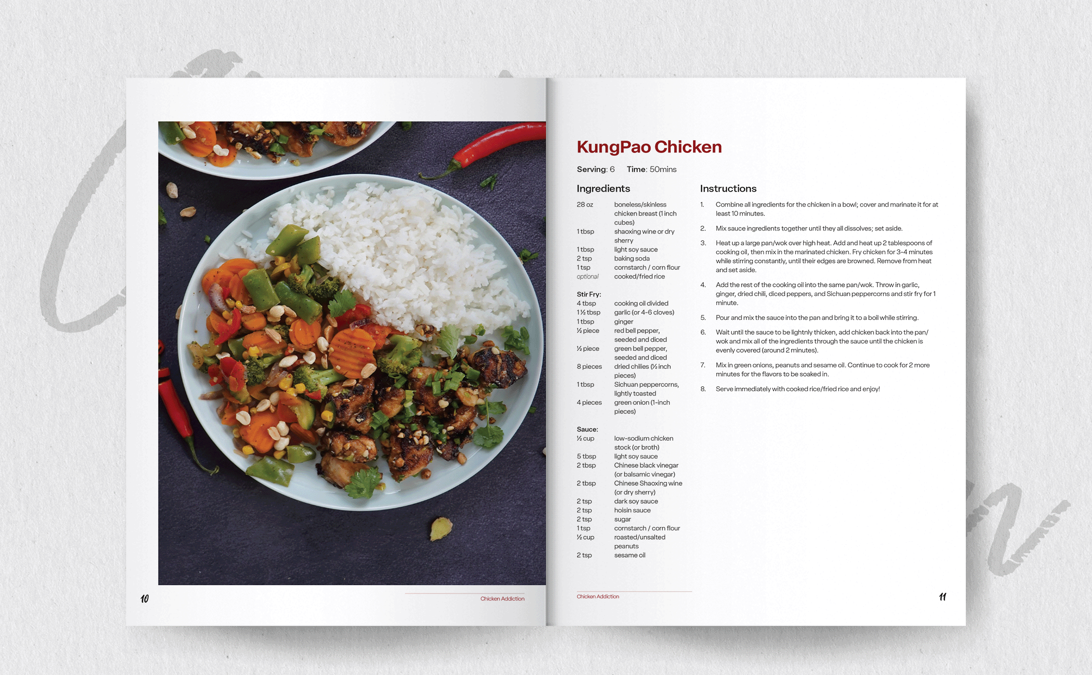 A cookbook opened to a page with recipes